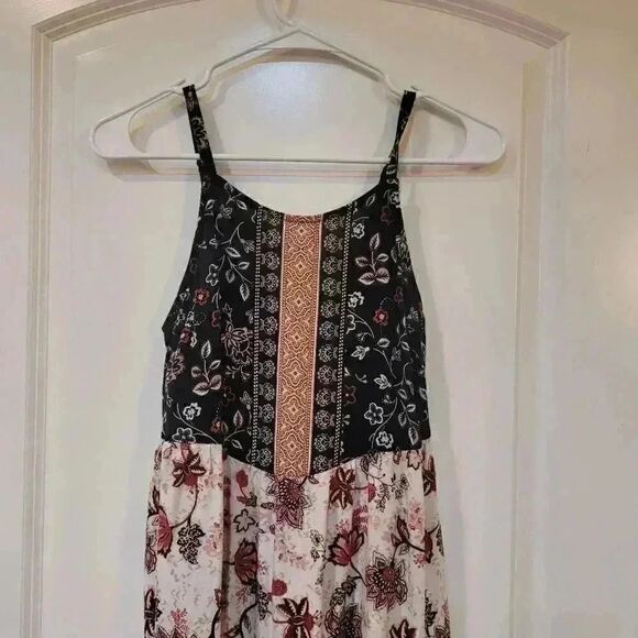 𝅺Maurice's Women's Black/White Floral Rayon Adj Strap SunDress EUC sz XS - Picture 4 of 11